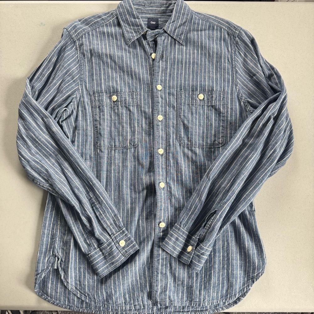 Button Down Blue Striped Shirt